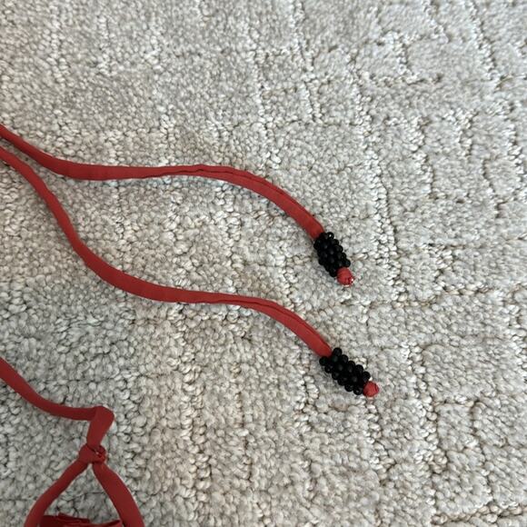 Tavik “Emme” halter one piece rust red dusty plunge v neck high cut cheeky - Picture 6 of 10